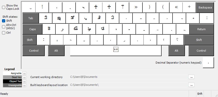 Windows Shifted Keyboard Layout
