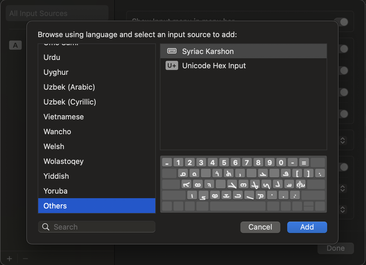 SyriacKarshon Layout Selection