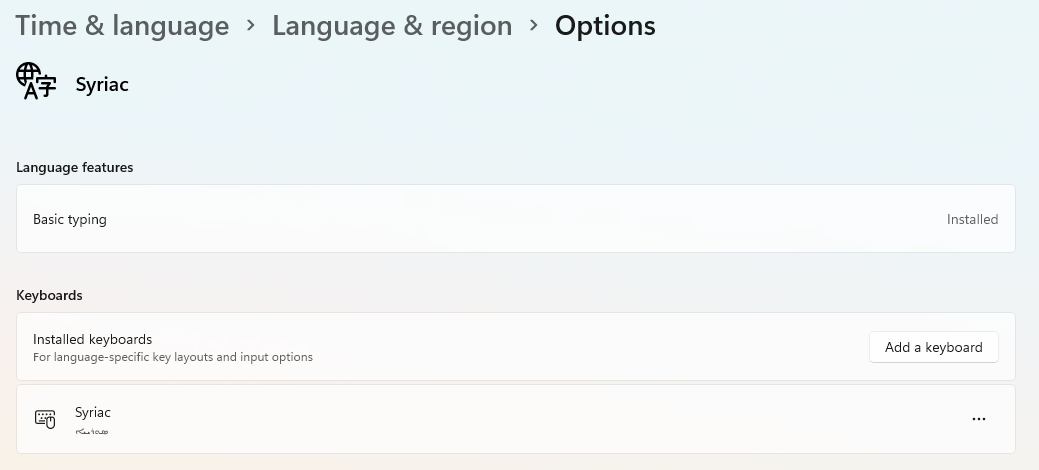 Language options